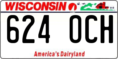 WI license plate 624OCH