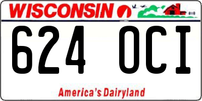 WI license plate 624OCI