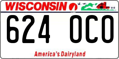 WI license plate 624OCO