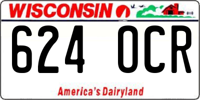 WI license plate 624OCR