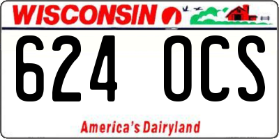 WI license plate 624OCS