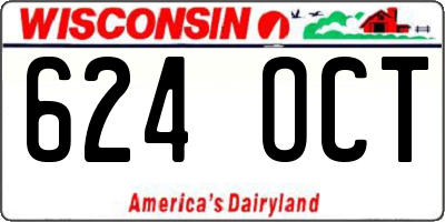 WI license plate 624OCT