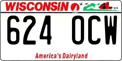 WI license plate 624OCW