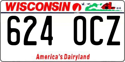 WI license plate 624OCZ