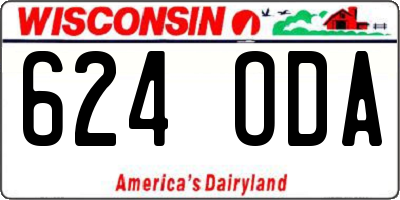 WI license plate 624ODA