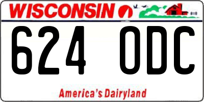WI license plate 624ODC