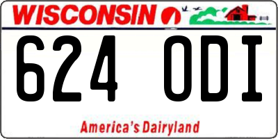 WI license plate 624ODI