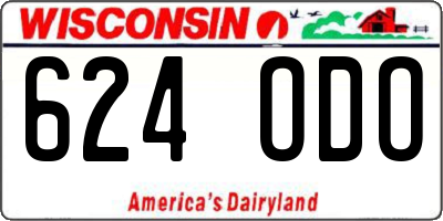 WI license plate 624ODO