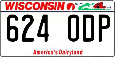 WI license plate 624ODP