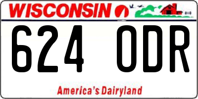 WI license plate 624ODR
