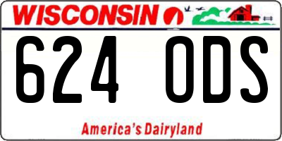 WI license plate 624ODS
