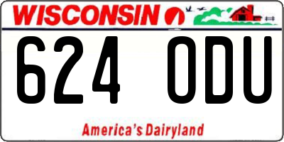 WI license plate 624ODU