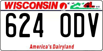 WI license plate 624ODV