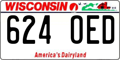 WI license plate 624OED