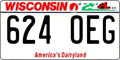 WI license plate 624OEG