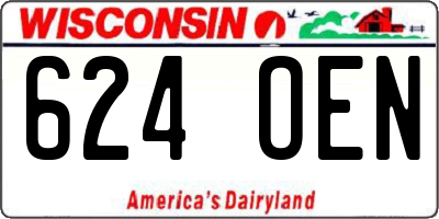 WI license plate 624OEN