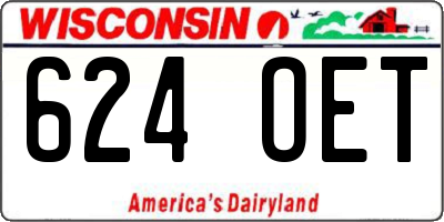 WI license plate 624OET