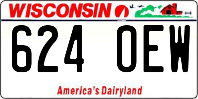 WI license plate 624OEW