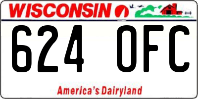 WI license plate 624OFC