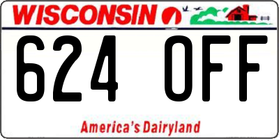 WI license plate 624OFF