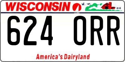 WI license plate 624ORR