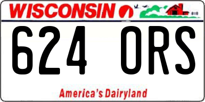 WI license plate 624ORS