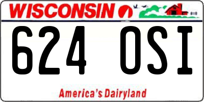WI license plate 624OSI
