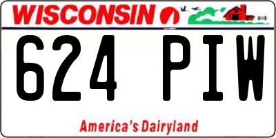 WI license plate 624PIW