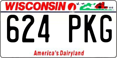 WI license plate 624PKG