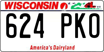 WI license plate 624PKO