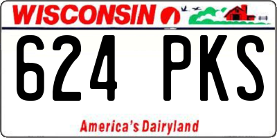 WI license plate 624PKS