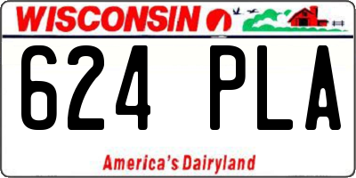 WI license plate 624PLA