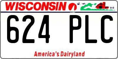 WI license plate 624PLC