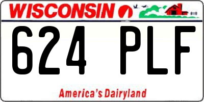 WI license plate 624PLF