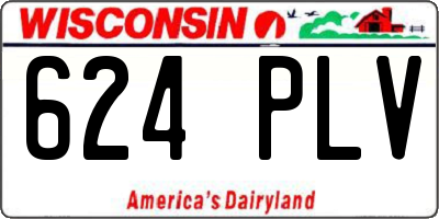 WI license plate 624PLV