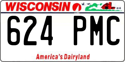 WI license plate 624PMC