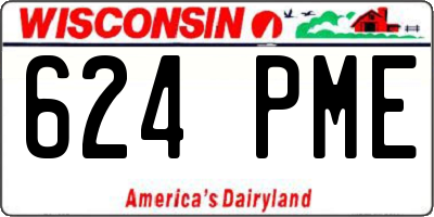 WI license plate 624PME