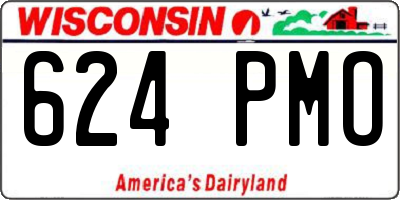 WI license plate 624PMO