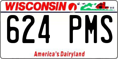 WI license plate 624PMS