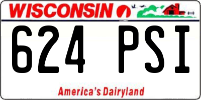 WI license plate 624PSI