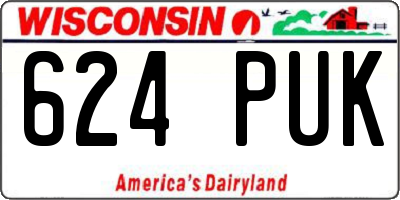 WI license plate 624PUK