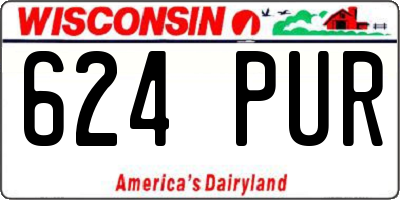 WI license plate 624PUR