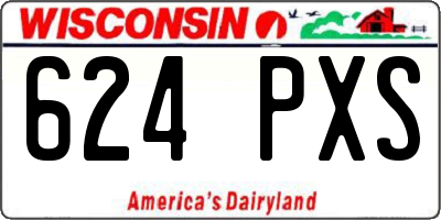 WI license plate 624PXS