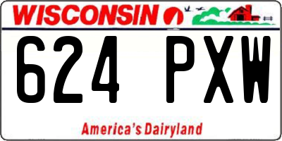 WI license plate 624PXW