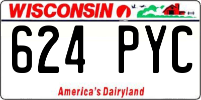 WI license plate 624PYC