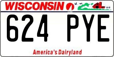WI license plate 624PYE