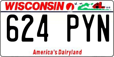 WI license plate 624PYN