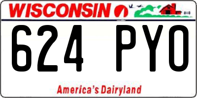 WI license plate 624PYO