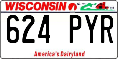 WI license plate 624PYR