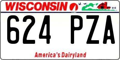 WI license plate 624PZA
